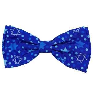 Huxley & Kent Hanukkah Stars & Dots Bow Tie For Dogs & Cats - Mutts & Co.