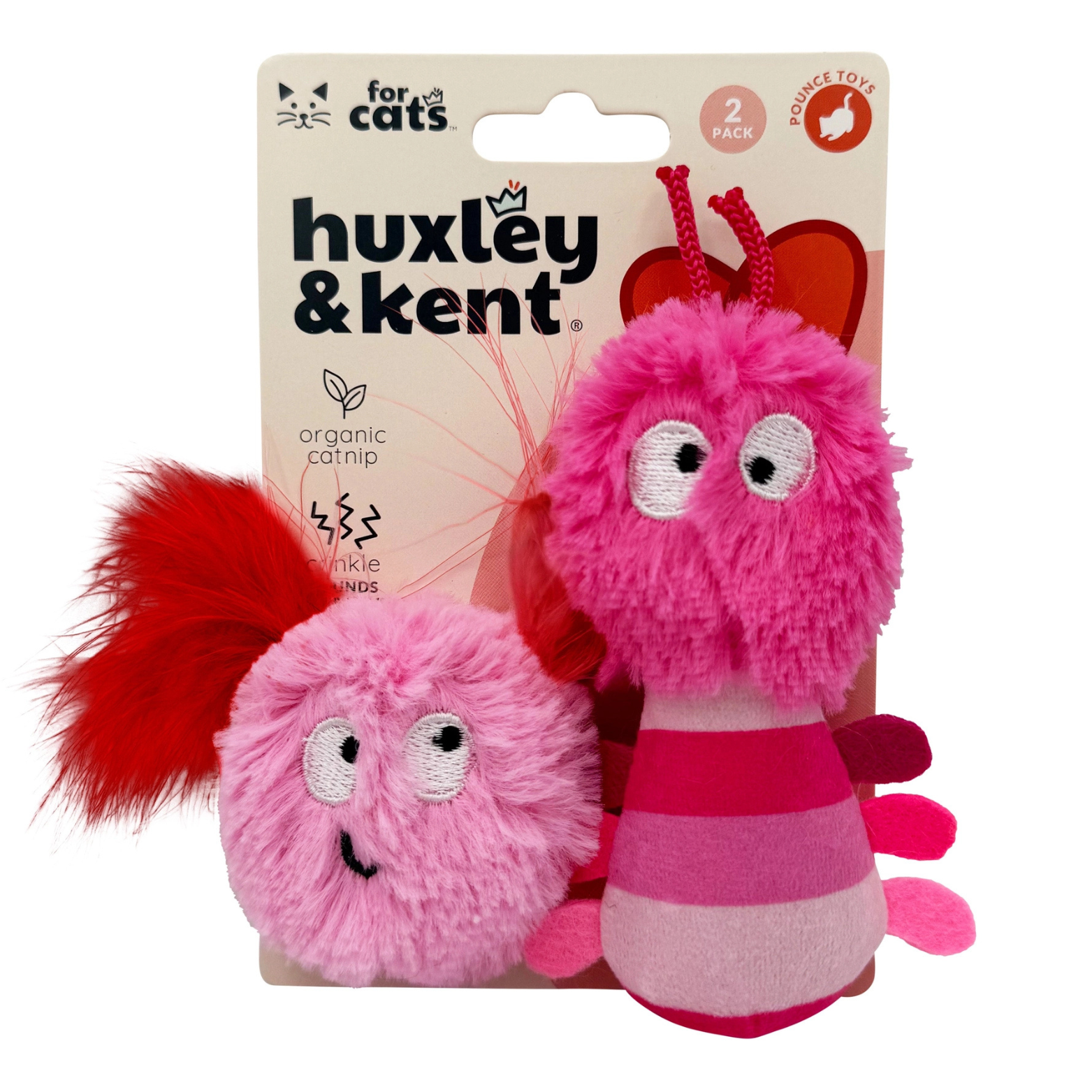 Huxley & Kent Valentine's Love Bugs Cat Toy, 2 pk