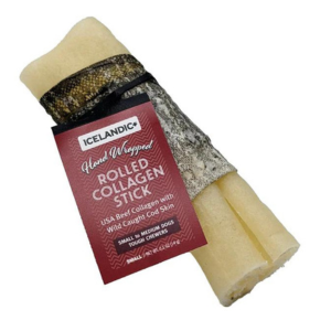 Icelandic+ Dehydrated Rolled Cod Skin Wrapped Beef Collagen Chew .75 oz - Mutts & Co.