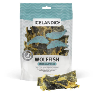 Icelandic+ Dehydrated Wolffish Skin Stick Chews Mixed Sizes 9oz