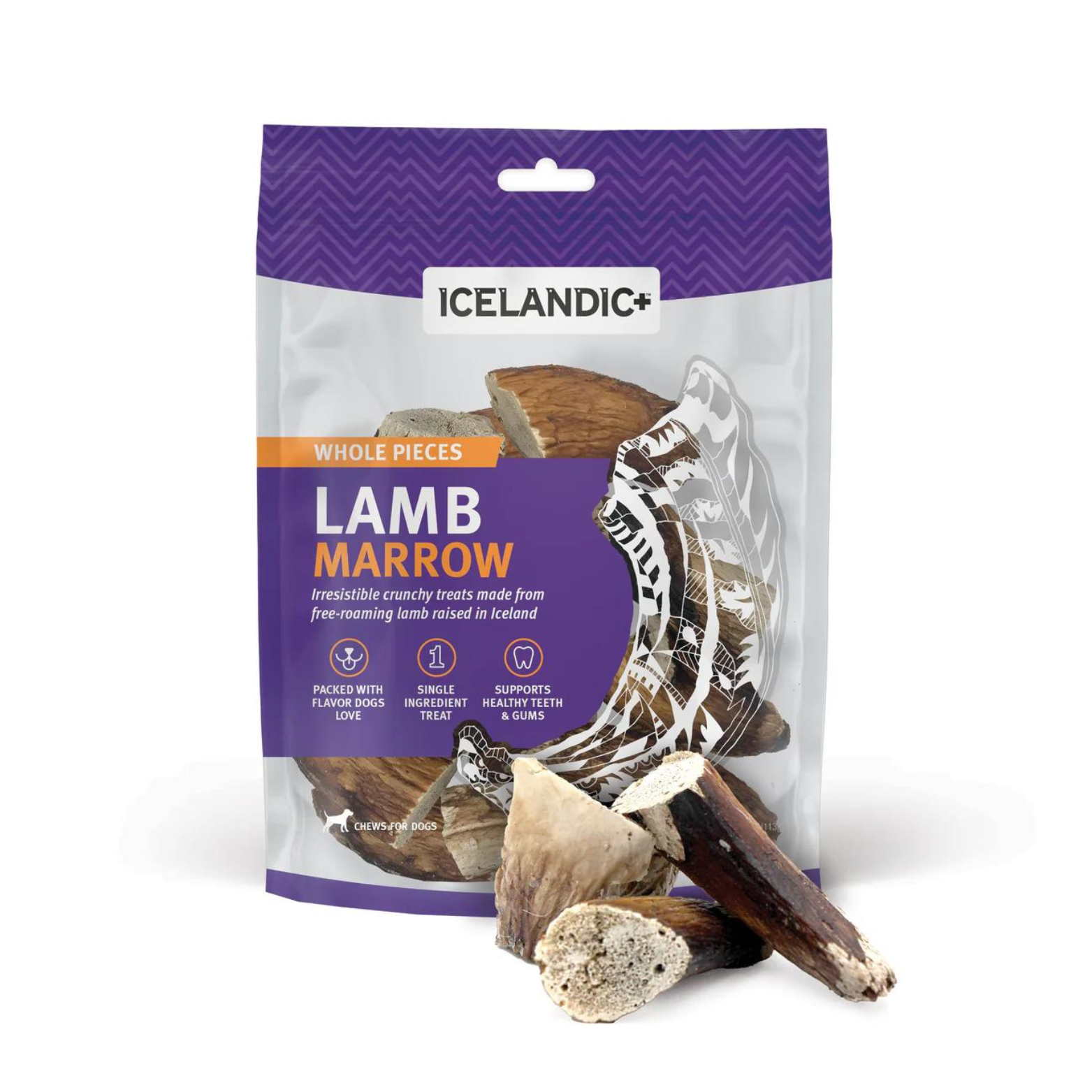 Icelandic+ Lamb Marrow Whole Pieces Dog Treats, 4 oz