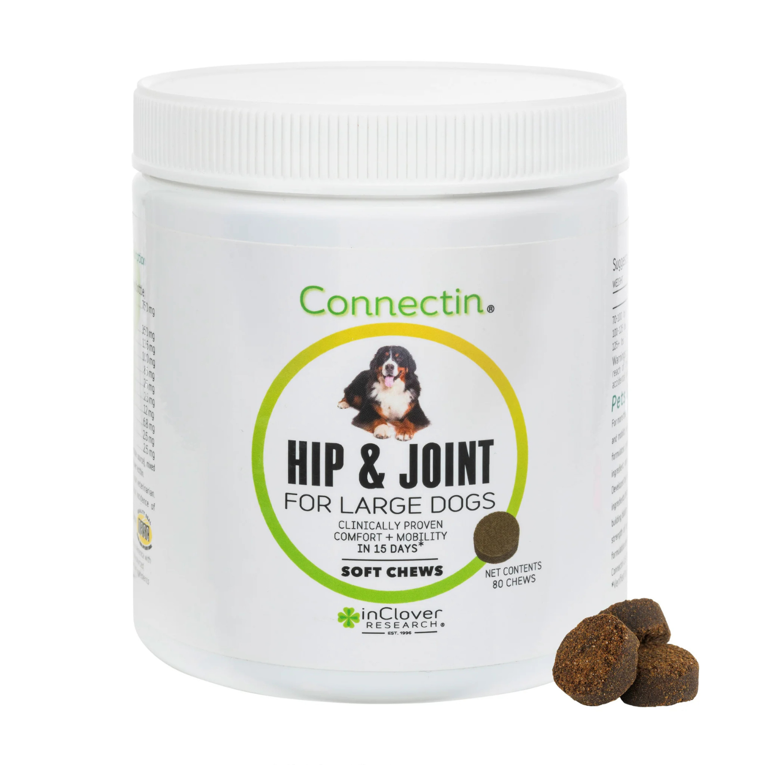 InClover Canine Large Dog Connectin Clinically Proven Hip & Joint Supplement, Soft Chews 80 ct