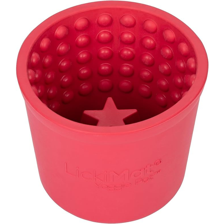 Innovative Pet Products Lickimat Yogie Mat Treat Dispenser Red for Dogs