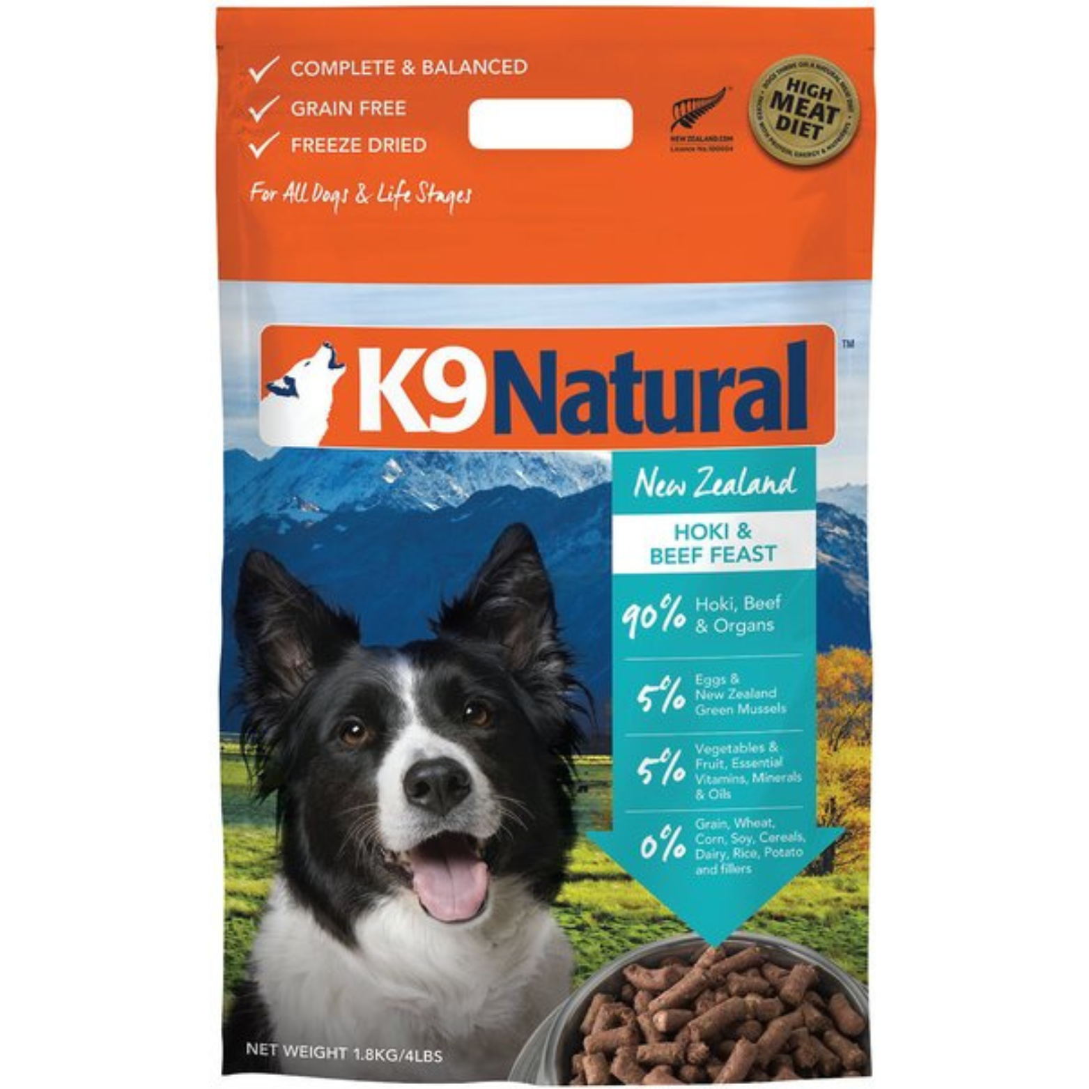 K9 Natural Hoki & Beef Feast Raw Grain-Free Freeze-Dried Dog Food