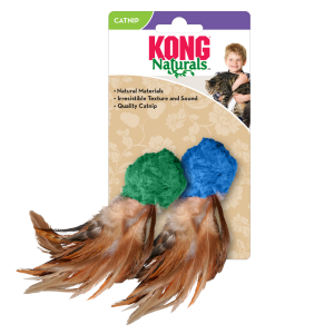 KONG Cat Naturals Crinkle Ball with Feathers Cat Toy - Mutts & Co.