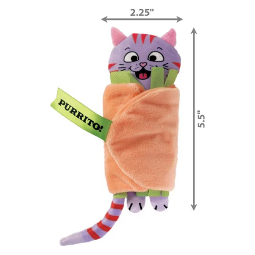 KONG Pull-A-Partz Purrito Plush Cat Toy with Catnip