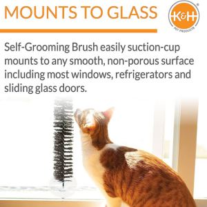 K&H Pet Products EZ Mount Self-Grooming Brush For Cats Black - Mutts & Co.