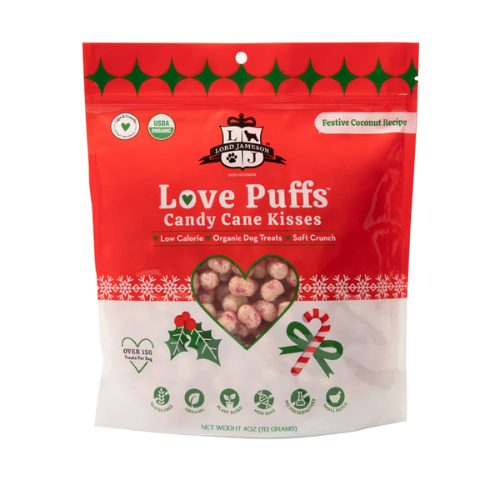 Lord Jameson Love Puffs Candycane Dog Treats 4 oz