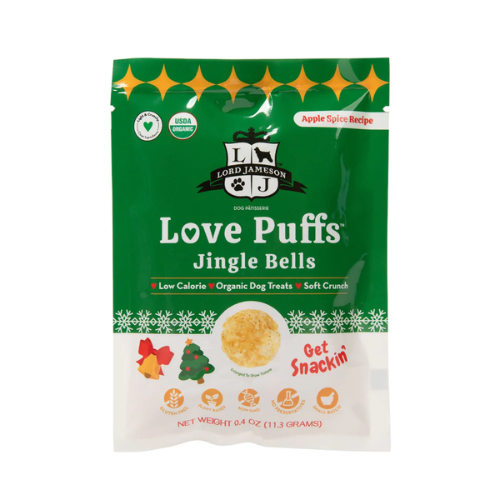 Lord Jameson Love Puffs Jingle Bells Dog Treats .4 oz