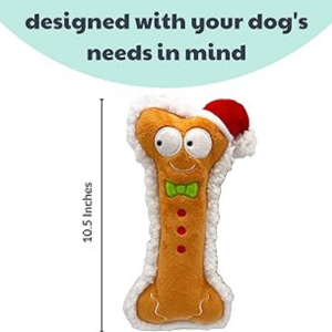 Lulubelles Power Plush Gingerbread Bone Dog Toy - Mutts & Co.