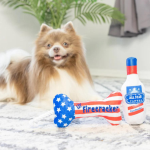 Lulubelles Tiny Tuff Red, White & Booze Dog Toy - Mutts & Co.
