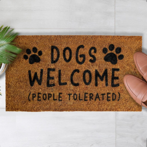 MAINEVENT Coir Welcome Mat - Dogs Welcome 30 x 17 Inch - Mutts & Co.