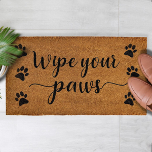 MAINEVENT Coir Welcome Mat - Wipe Your Paws 30 x 17 Inch - Mutts & Co.