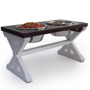 MAINEVENT Farmhouse Raised Dog Bowl Stand - Brown - Mutts & Co.