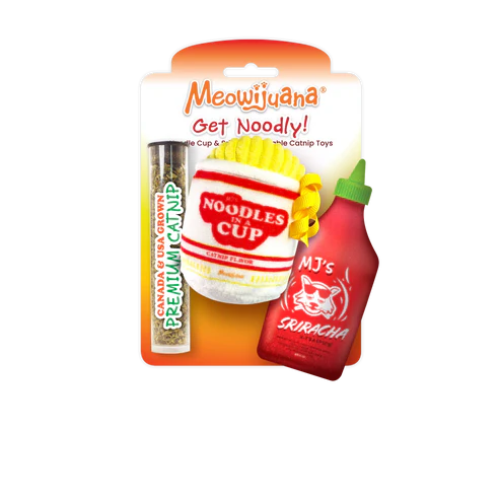 Meowijuana Get Noodly Noodles & Sriracha Catnip Toy 2ct