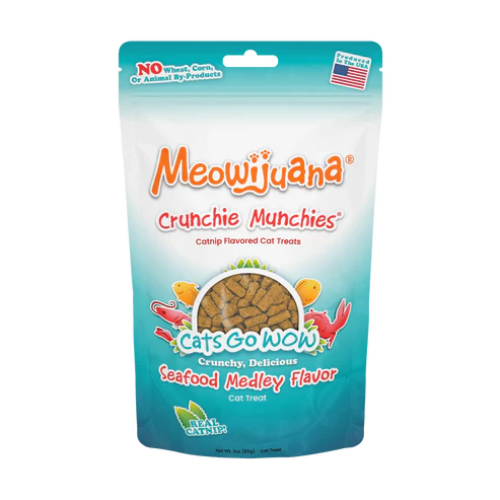 Meowijuana Treat Crunchie Munchie Seafood Medley 3oz