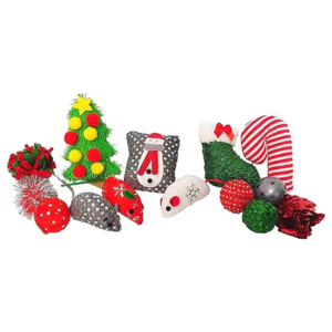 Midlee Designs Cat Christmas Stocking with 14 toys Cat Toy