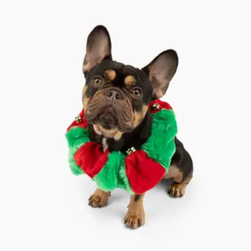 Midlee Designs Christmas Plush Bell Collar for Dogs