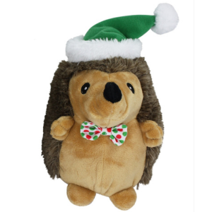 Multipet Hedgehog with Bowtie & Green Santa Hat 8" - Mutts & Co.