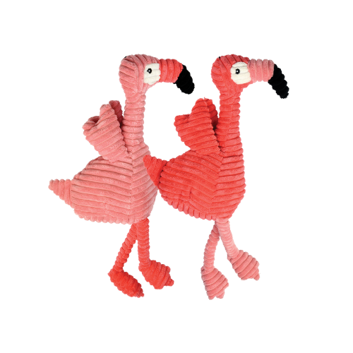 Multipet Pet Envy Corduroy Flamingo Plush Dog Toy