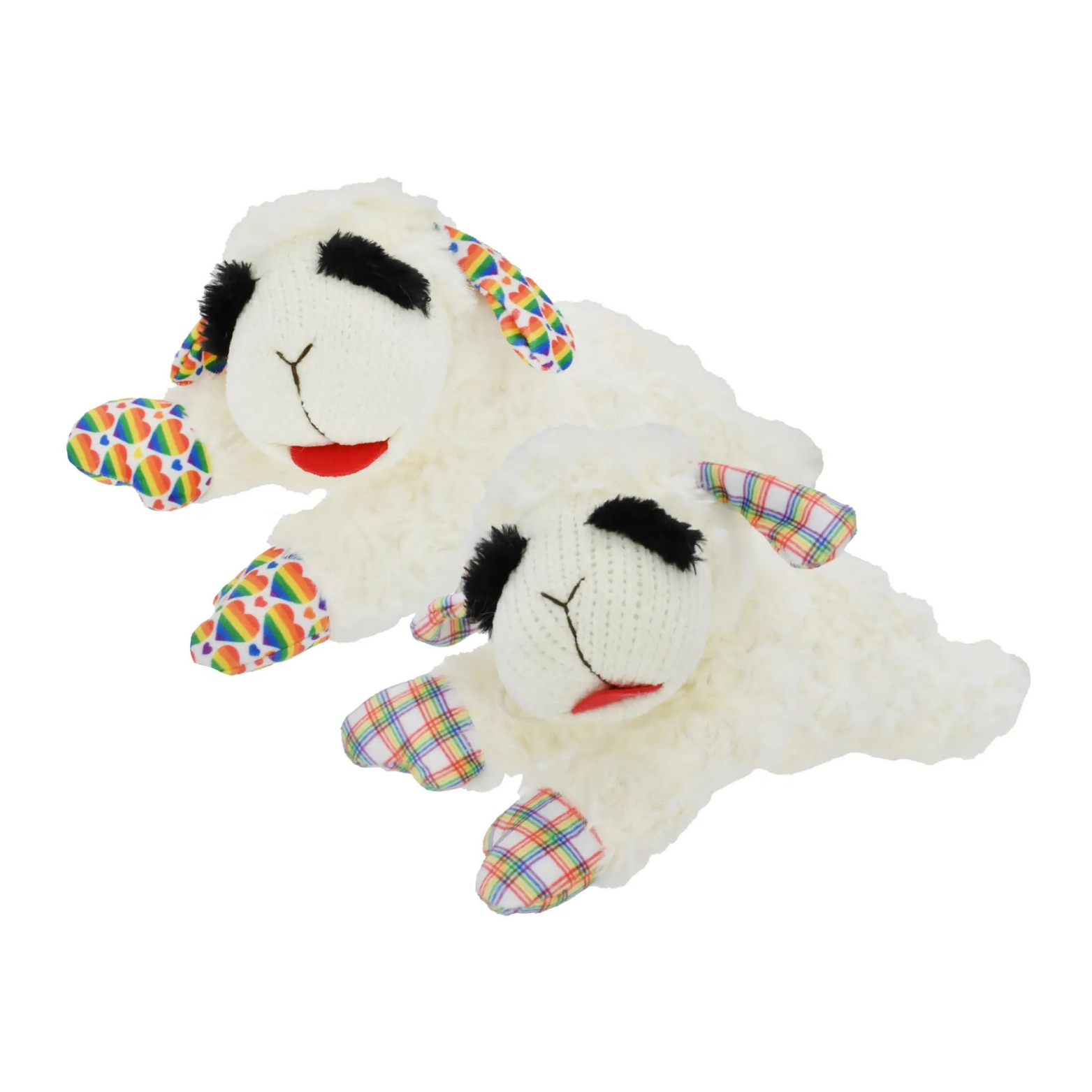 Multipet Rainbow Lamb Chop Plush Dog Toy Assorted 10.5”
