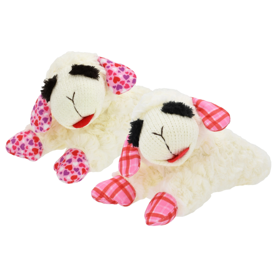 Multipet Valentine's Day Lamb Chop Plush Dog Toy 10.5”