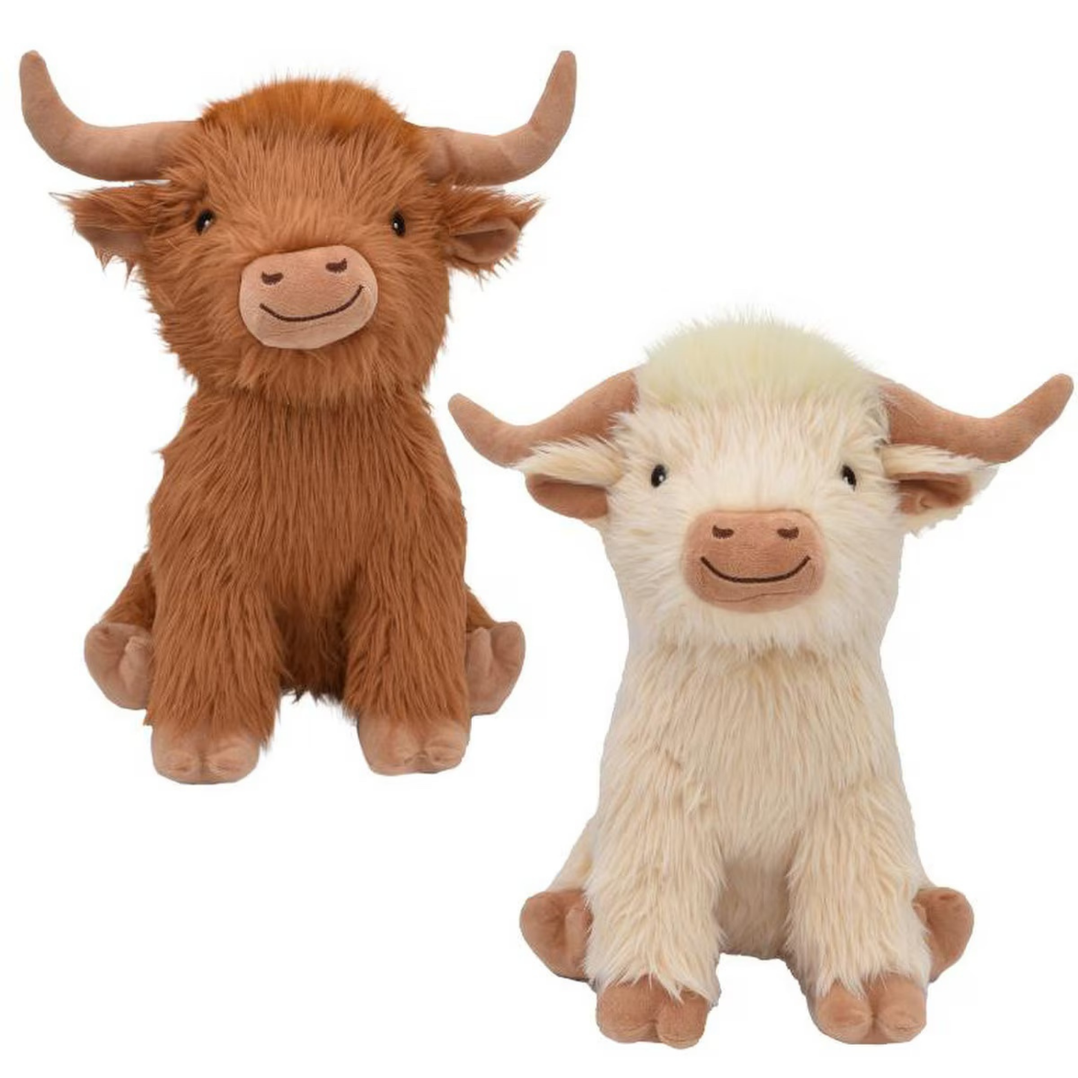 Multipet Jumbo Highland Cow Shaggy 14" Dog Toy Brown & Cream