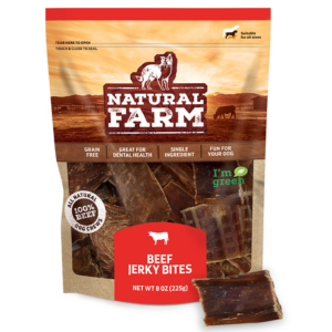 Natural Farm Beef Jerky Bites Dog Chew 8 oz - Mutts & Co.