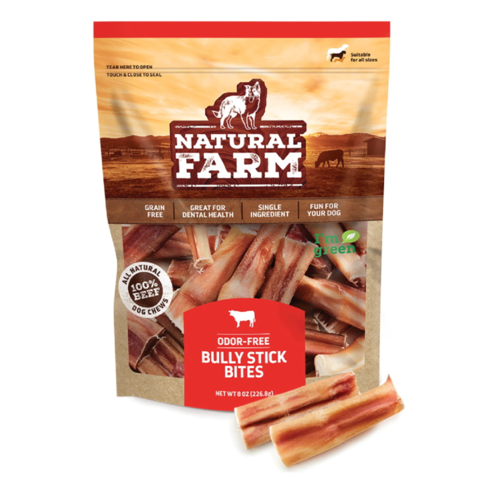 Natural Farm Bully Stick Bites Dog Chew 8 oz