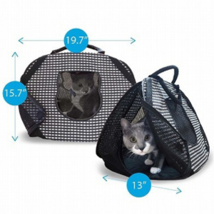 Necoichi Ultralite Pop-Up Cat Carrier Black - Mutts & Co.