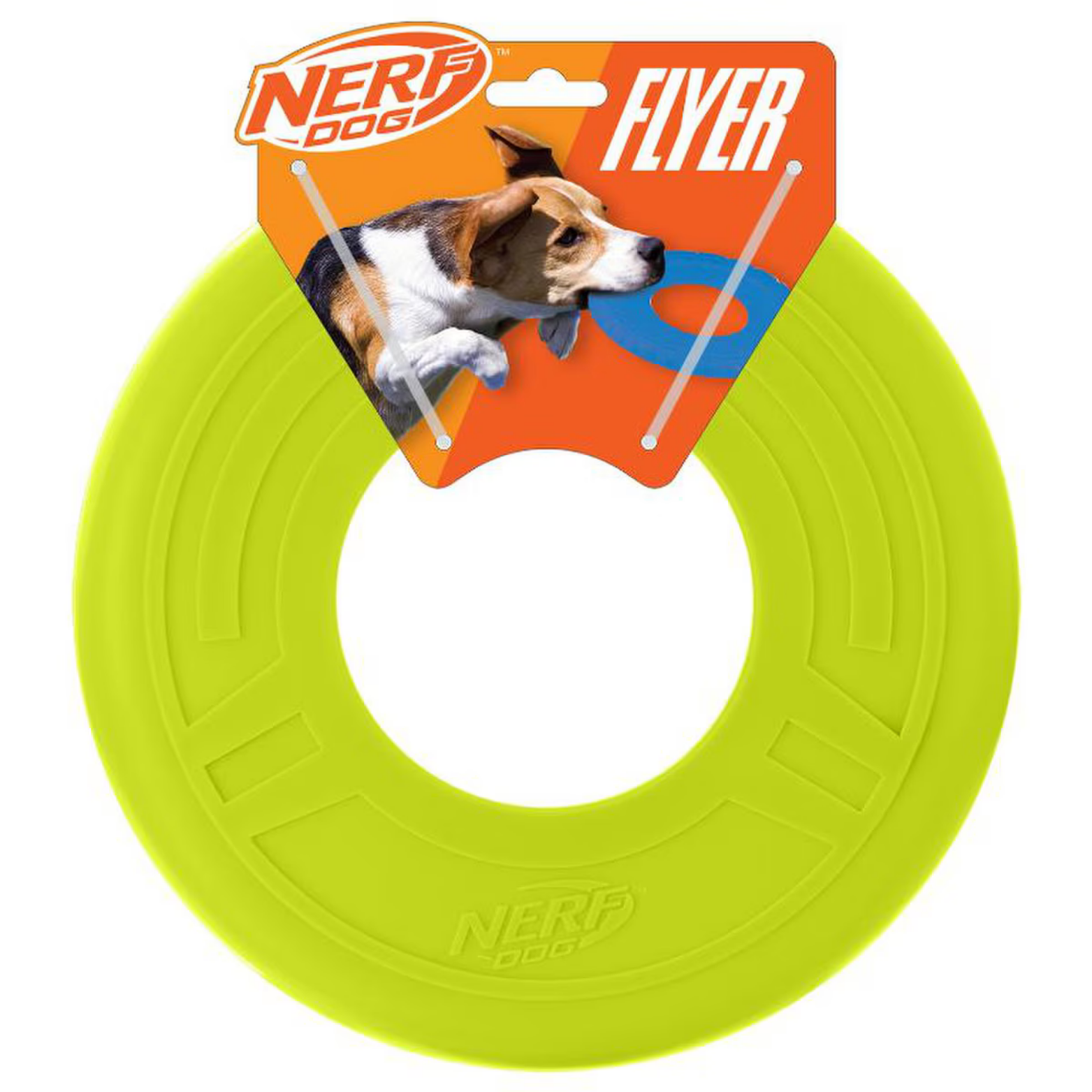 Nerf Dog Atomic Flyer Durable Flying Disc Dog Toy, Green, 10"