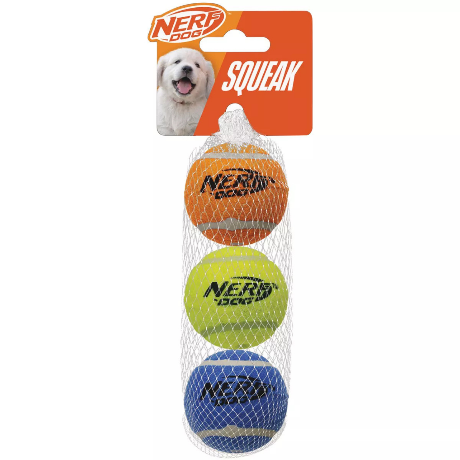 Nerf Dog Squeak Tennis Ball 3-Pack, 2"