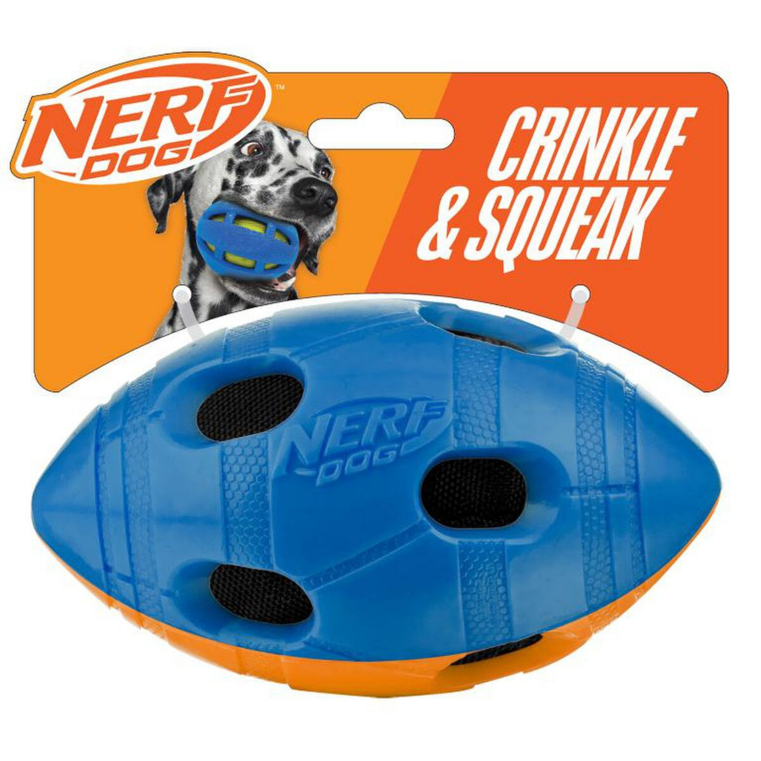 Nerf Dog TPR Bash Squeak Football Dog Toy, 6"
