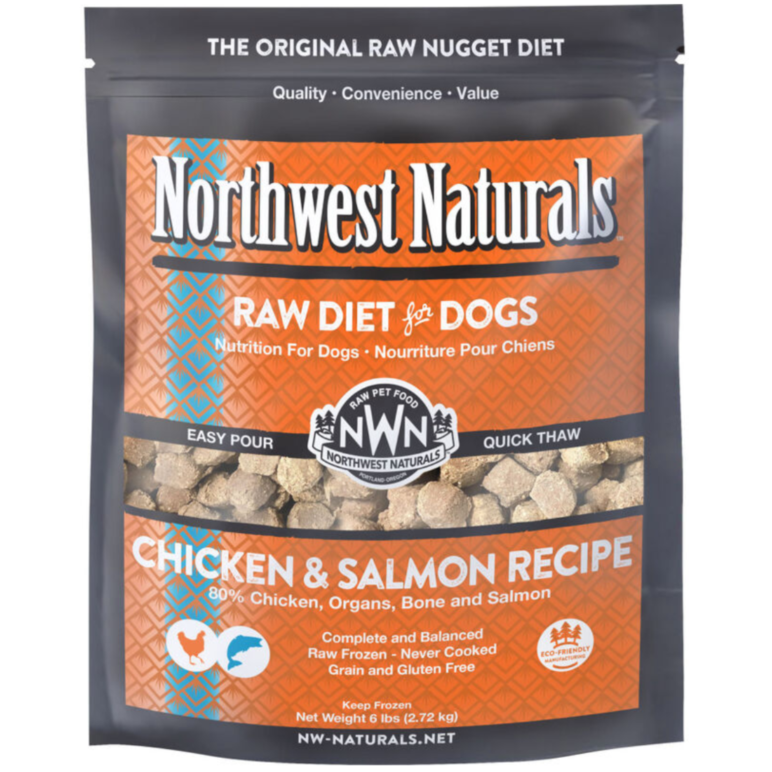 Northwest Naturals Raw Frozen Chicken & Salmon Nuggets Dog Food