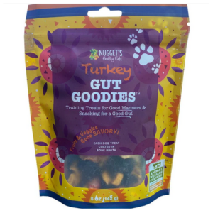 Nugget's Healthy Eats Gut Goodies Turkey Dog Training Treats 5 oz