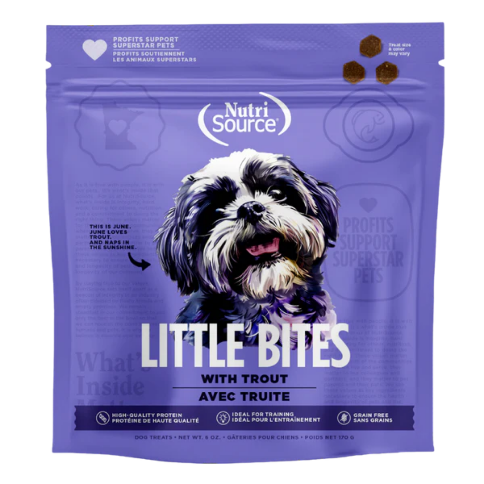 Nutrisource Grain Free Little Bites Trout Dog Treats 6oz