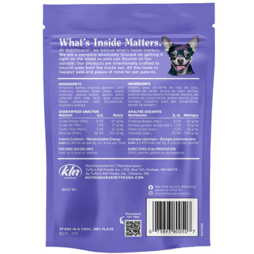 Nutrisource Nutty Butter Bites Peanut Butter & Apple Dog Treats 6oz