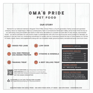 Oma's Pride Lamb Lung Dehydrated Dog & Cat Food