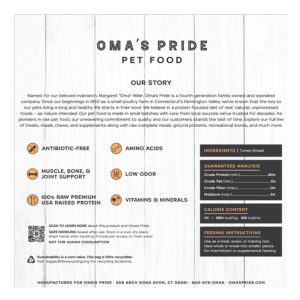 Oma's Pride Turkey Breast Chunks Freeze-Dried Dog & Cat Food
