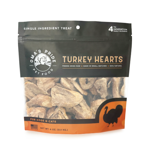 Oma's Pride Turkey Hearts Sliced Freeze-Dried Dog & Cat Treats
