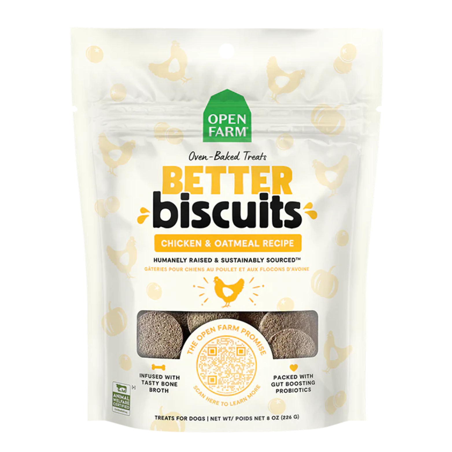 Open Farm Better Biscuits Dog Treats Chicken & Oatmeal 8 oz