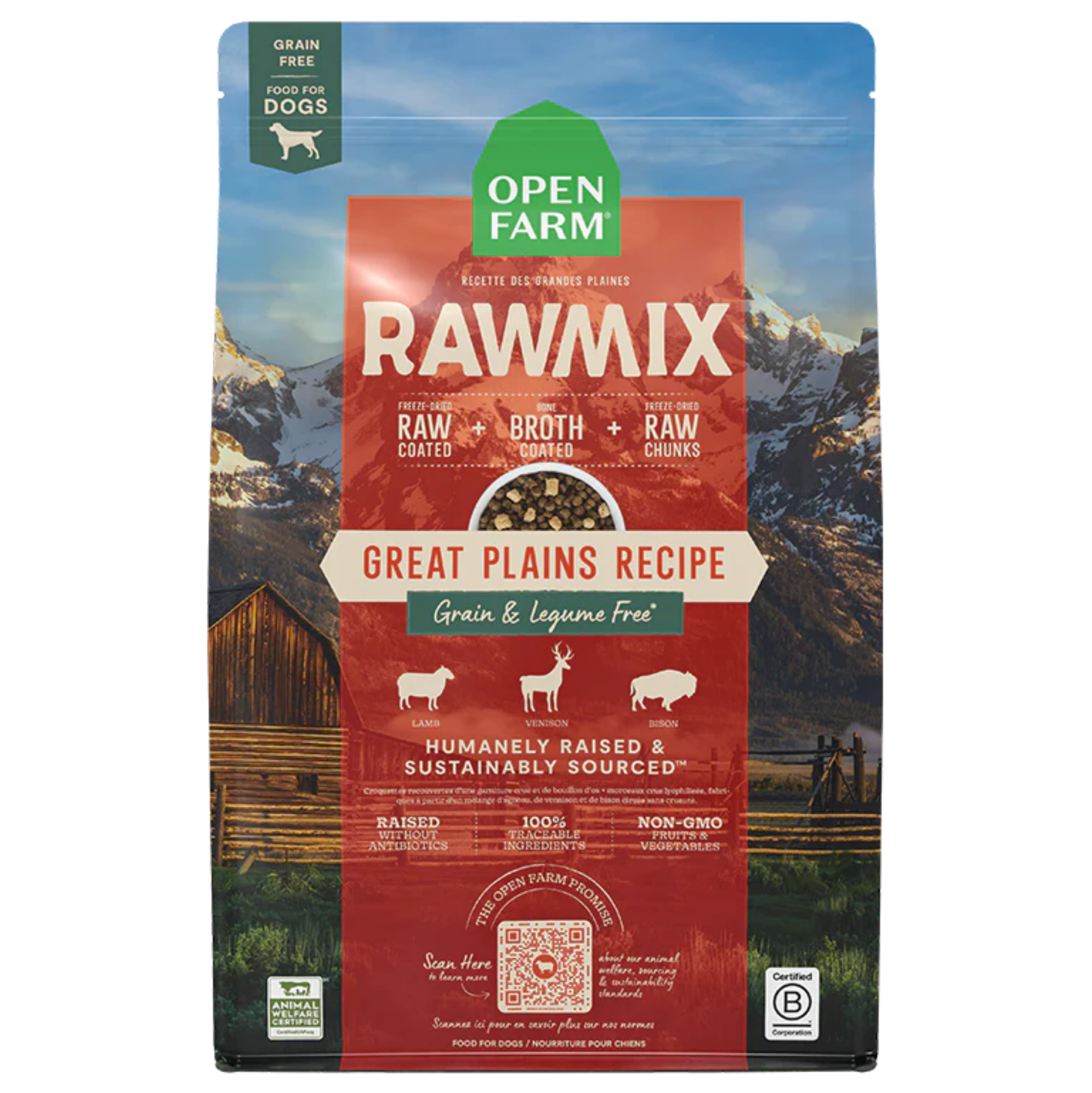 Open Farm Grain-Free Rawmix Great Plain Recipe Dry Dog Food