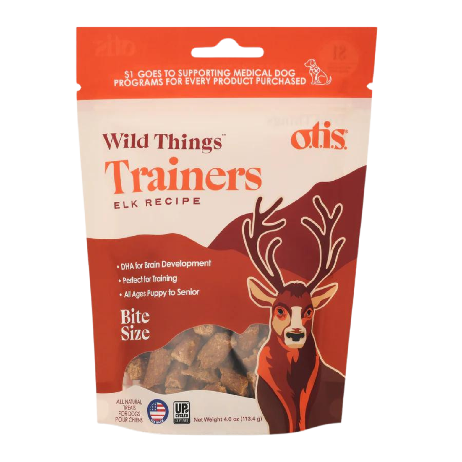 Otis Wild Things Elk Recipe Trainers Dog Treats 4 oz