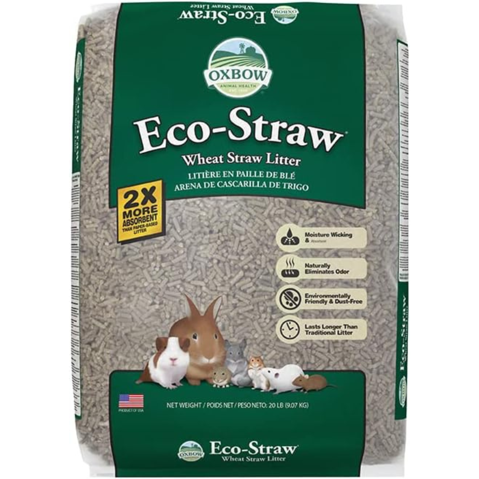 Oxbow Bene Terra Eco-Straw Pelleted Wheat Straw Small Animal Litter 20 lbs