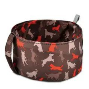 P.L.A.Y. Pet Lifestyle and You Scout & About Travel Dog Bowl Mocha - Mutts & Co.