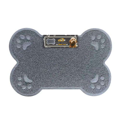 Palz & Co Archstone Bone Shape Grey Pet Dining Mat