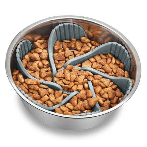 Palz & Co Paw Puzzle Slow Feeder Dog Bowl Grey Insert, Universal