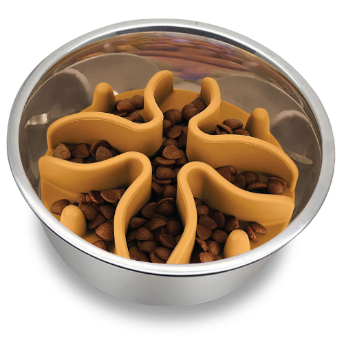 Palz & Co Paw Puzzle Slow Feeder Dog Bowl Orange Insert, Small