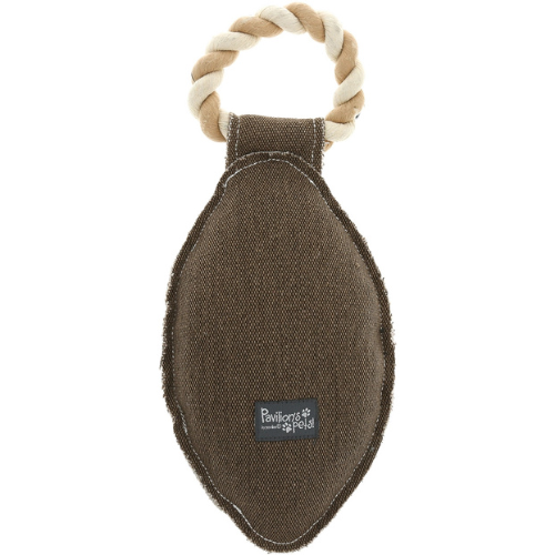 Pavilion Canvas Football Rope Tug Dog Toy, 12"