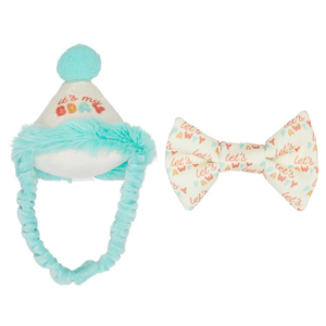 Pearhead Happy Purrday Cat Hat and Bowtie Set